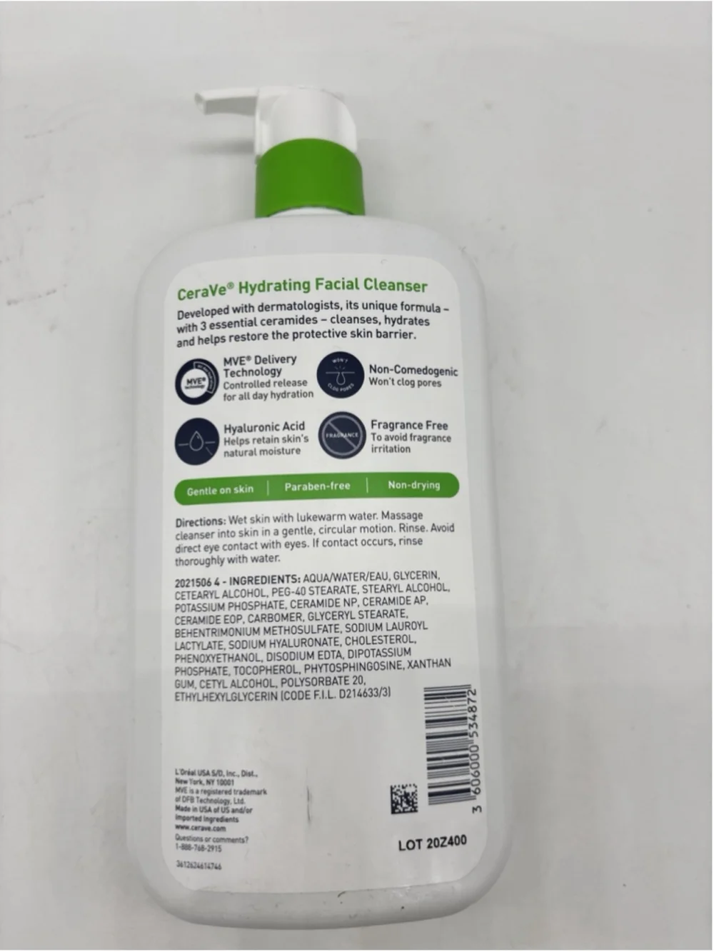 CeraVe Hydrating Facial Cleanser, Moisturizing 19 Fl Oz (Pack of 1), Clear